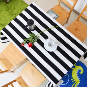 Negro Blanco rayas paño decorativo algodón de lino hogar mesa de comedor Dustpoof lavable decoración masa tapetes ali-79233390